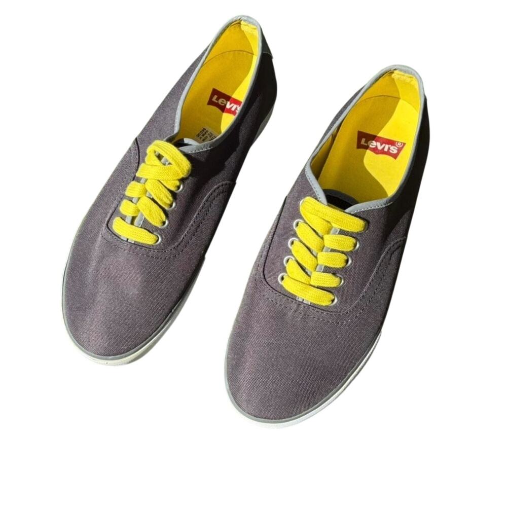 Levi’s Jordy Energy Sneakers Men’s 8.5 Charcoal/Yellow New